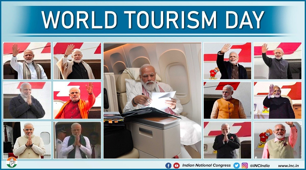 Congress takes a swipe at PM Modi : World Tourism Day.