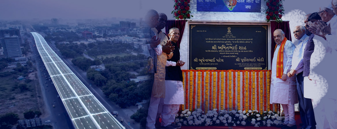 Inauguration of flyover done by Amit Shah : Gandhinagar.
