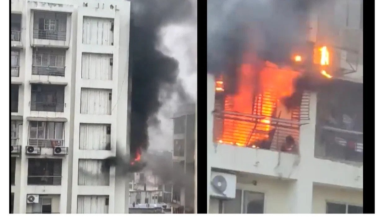 अहमदाबाद में बिल्डिंग में लगी भीषण आग, एक लड़की की मौत