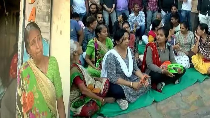 नारनपुरा में रोड कटिंग का लोगों ने रामधुन के नारे लगा कर किया विरोध