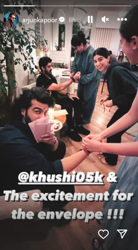 Arjun Kapoor shared a candid picture on Instagram Stories.