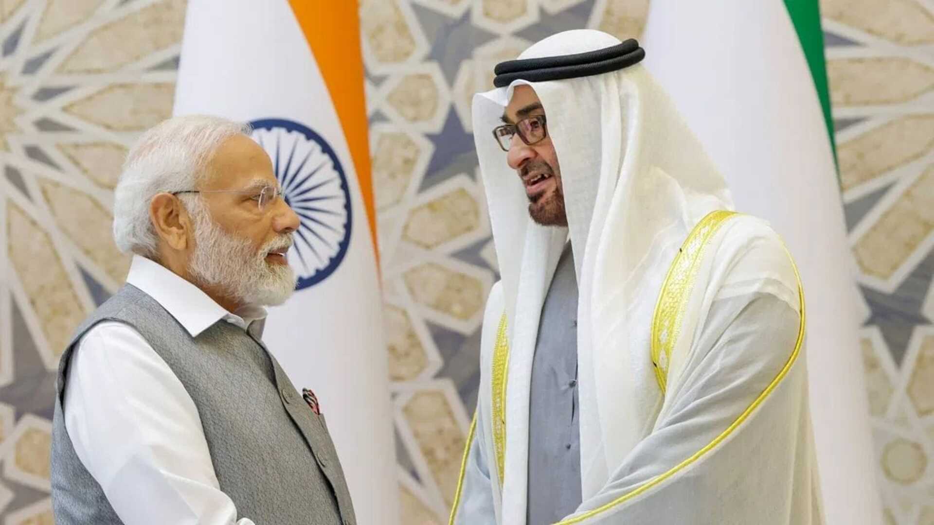 President Mohammed bin Zayed Al Nahyan and Prime Minister Narendra Modi at VGGS 2024